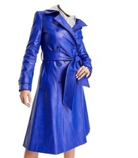 Leder trenchcoat für damen - trenchcoat,