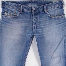 Herrens Diesel ZATINY Regular Bootcut Baumwolle Blau Jeans W34 L34