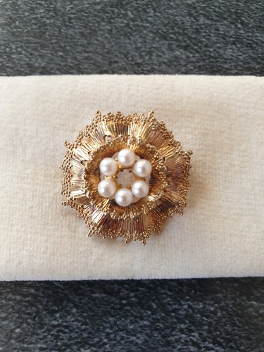 Brosche vintage vergoldet - brosche,