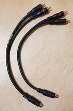 2x GOLD RCA PLUG Cinch AUX Adapter Audio Kabel Splitter 1x Buchse auf 2x Stecker