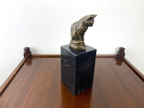 Bronze skulptur katze auf - skulptur,