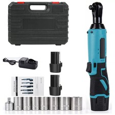 Elektrischer Akku Ratschenschrauber Ratschen Winkelschrauber 60Nm 3/8'' 2 Akkus