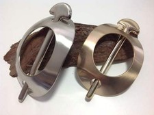 Metall - Haarspange, aus gebürstetem Metall, mit Stab, Haarstab gold silber 