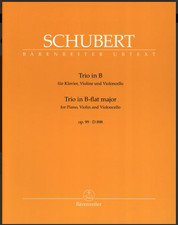 Schubert Trio in B  für Klavier, Violine und Violoncello, op 99, neuwertig