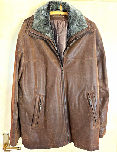 Herren lederjacke braun mit - herren,