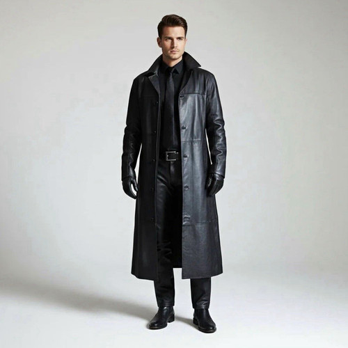 Herren ledermantel lang - ledermantel,