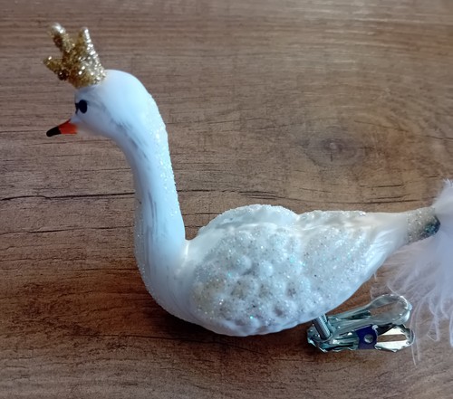 Deko schwan aus glas - schwan, groß