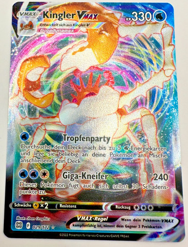 Pokemon karte tcg - kingler, vmax