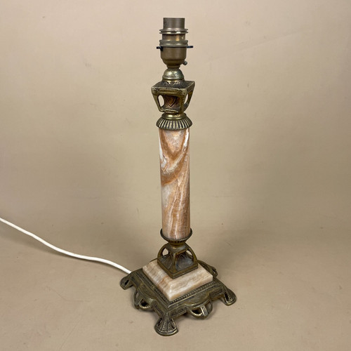 Marmor tischlampe messing - tischlampe,