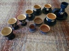 Bürgeler und/oder Bunzlau Keramik, blau-weiß, 11 Teile, Konvolut