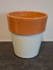 Blumentopf 11x13cm Übertopf Keramik Landhausstil weiß/terracotta *NEUWERTIG*