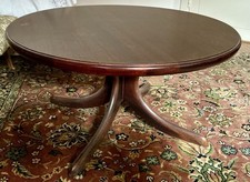 70er Vintage flacher Couchtisch rund 1m Durchmesser Holz