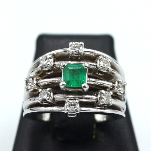Ring band vintage smaragd - ring,
