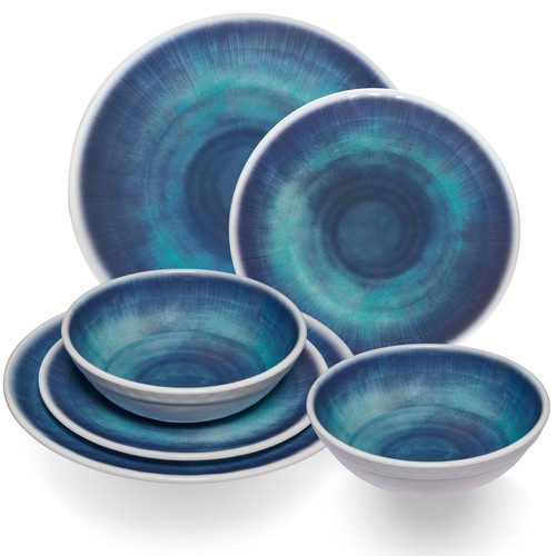 Melamin geschirr set blau - melamin,