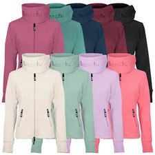 Bench. Damen Fleece Jacke kurz Übergang Funnel Neck hoher Kragen Daumenlöcher