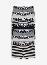 Neu 7er Pack Boxershorts mit Baumwolle Gr. 164/170 Grau Schwarz Jungen Slip