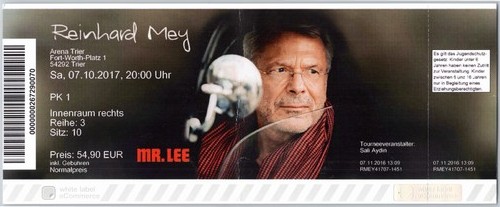 Reinhard mey ticket 2017 - reinhard,