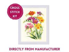RIOLIS gezähltes Kreuzstich-Set 1821 duftende Freesien - farbige Blumen, Blüten