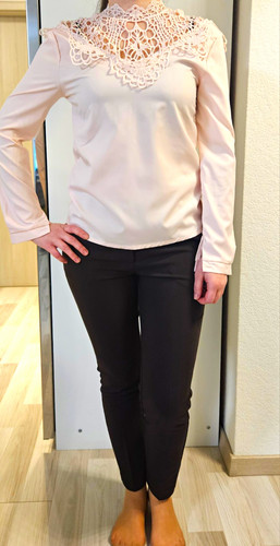 Damen bluse langarm rosa - bluse,