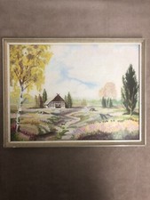 ÖL GEMÄLDE -- Bauern Kate in