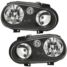 Scheinwerfer Set für VW Golf 4 1997-2003 IV Halogen H1 H7 Schwarz links + rechts