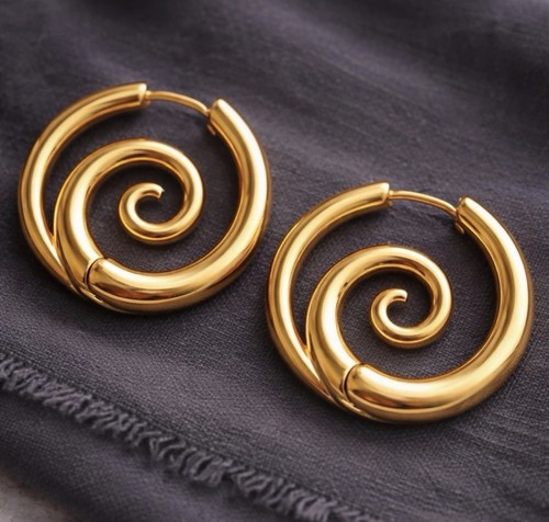 Goldene spiral creolen - goldene,