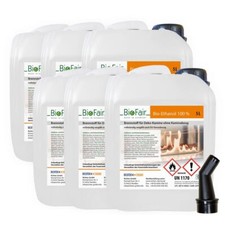 30L BioFair® Bioethanol 100% im 5-Liter-Kanister für Ethanol-Kamine (6x5)