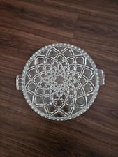 alte Kuchenplatte Tortenplatte Glasplatte Platte mit Griff 50er/60er Mandala 