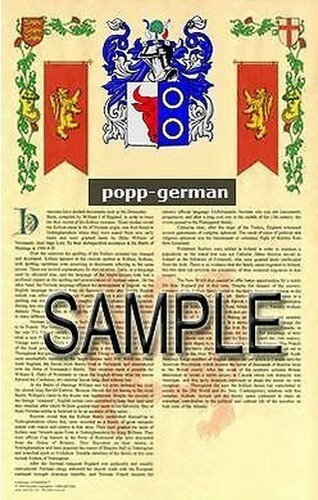 Popp wappen name - popp, geschichte