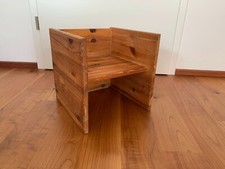 Würfelhocker Wendehocker Sitzhocker, Handarbeit, Massivholz