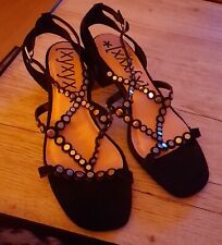 Damen Leder Sandalette gr. 40❤️‍?XYXYX Riemchen Schuh Schwarz neu ungetragen?