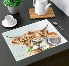 4 Hochland Kuh Bedruckte