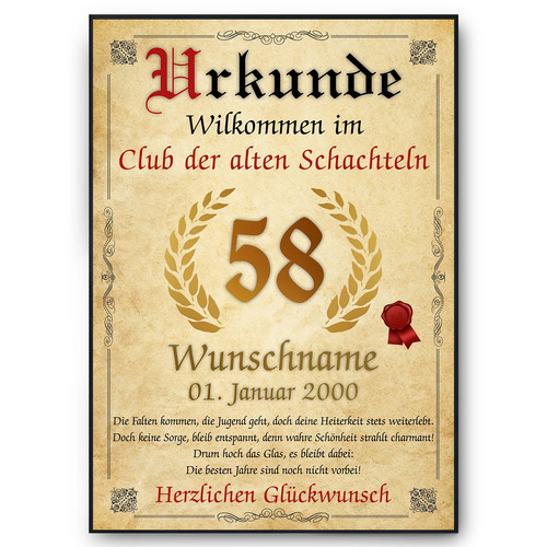 Geburtstag urkunde - geburtstag,