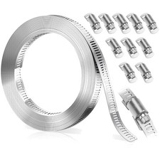 Drei Meter Schlauchschellen aus Edelstahl mit zehn Befestigungen