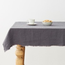 Tischdecke Leinen grau