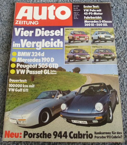 Auto zeitung 1985 porsche - auto, 22/1985