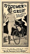 B. Stoewer A.G. Stettin STOEWER`S GREIF Fahrrad Histor. Künstler- Reklame v.1899