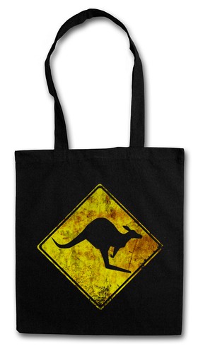 Kangaroo road sign hipster bag - sign,