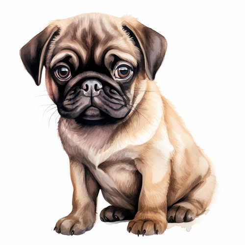 Wandtattoo aufkleber mops - aufkleber,