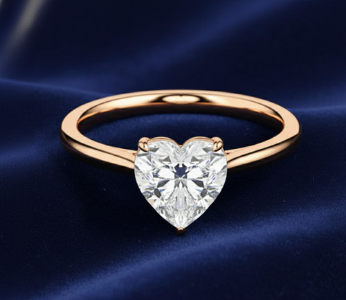 18k rotgold ring - rotgold, herzschliff
