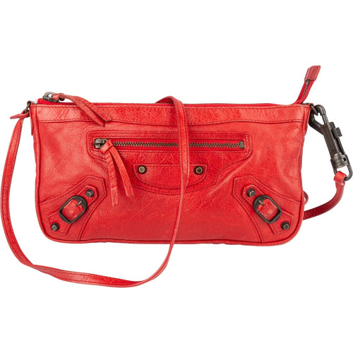Balenciaga red leather mini - red,