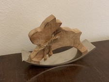Osterdeko Aufsteller Hasenfigur ca. 18×12×5 Osterhase Wippe Schaukel Holz Metall