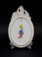 9987217-d Porzellan Wand-Medaillon Bildplatte Blume gold Rocaille 
