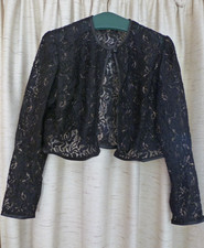 BOLERO Spitzen schwarz m. goldfarbenen Fäden Größe ca. M (Maße in Beschreibung)