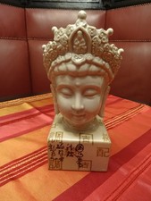 Alte China Dynastie Weiße Porzellan Buddha Kopf Statue