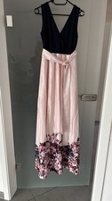 Christian Berg Damen Abendkleid Party Hochzeit Gr 40 Maxi Rosa Blau Floral  Neu