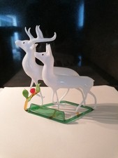 Lauscha Bimini Glasfigur Hirsch mundgeblasen Hohlglas 