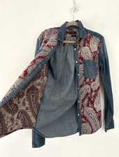 Zara Hemd Herren Denim Gobelin