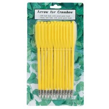 12 Kunststoff Bolzen Pfeile gelb für Armbrust Pistolenarmbrust 6,5" NEU OVP
