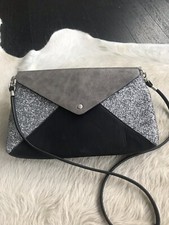 Handtasche Clutch Abendgarderobe Tasche Schwarz Bronze Glitzer neu